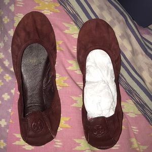 Tory Burch flats in maroon